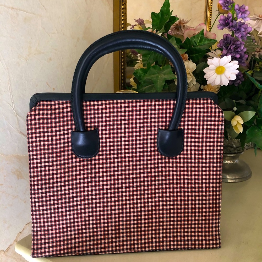 Vintage Best & Co leather and wool bag